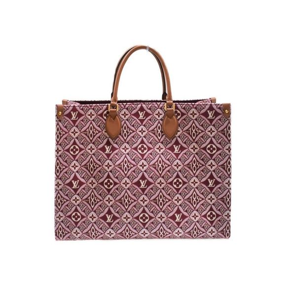 Louis Vuitton On The Go Bordeaux Jacquard Textile GM Shoulder Bag - Picture 1 of 8